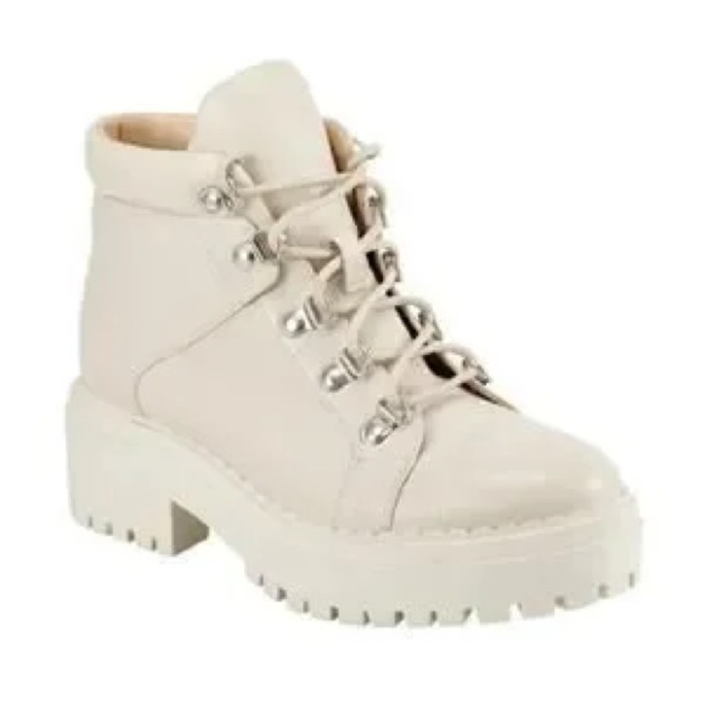 Marc Fisher Nula Hiking Boot in Cream Light Tan